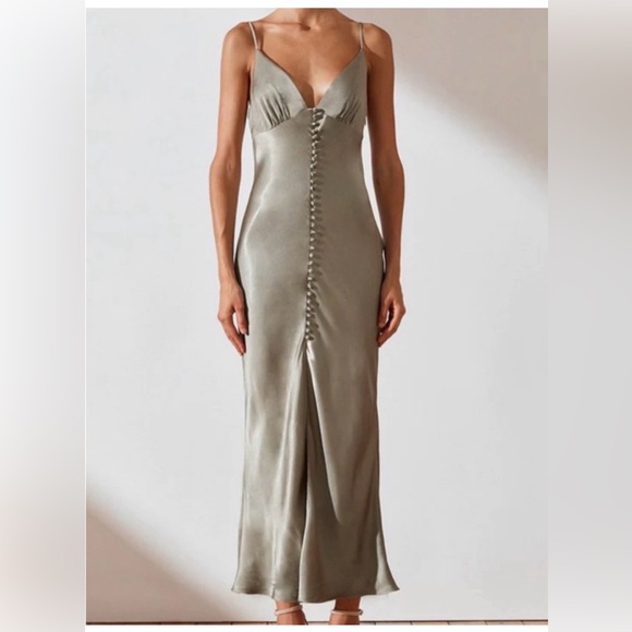 Shona Joy Dresses & Skirts - Shona Joy Button-Front Maxi Dress La Lune Sage NWT dress Sz 2